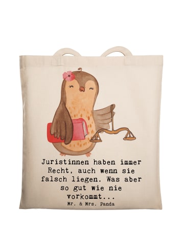 Mr. & Mrs. Panda festivaltasche Juristin Recht mit Spruch in Creme