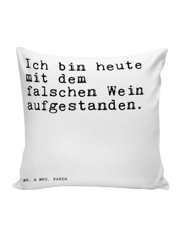 Mr. & Mrs. Panda Zierkissen Ich bin heute mit... mit Spruch in Weiß