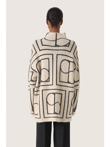 Soaked in Luxury Strickpullover SLHedaya Casual fit in Whisper White w Black Monogram