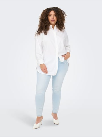 ONLY Carmakoma Lange Hemd Bluse Plus Size Übergrößen CARNORA in Weiß