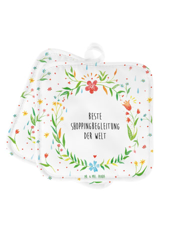 Mr. & Mrs. Panda 2er Set Topflappen Shoppingbegleitung mit Spruch in Keine Angabe
