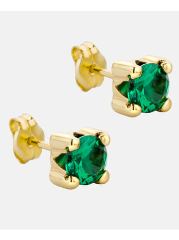 Diamant L'éternel Ohrringe aus 375 Gelbgold mit Smaragd