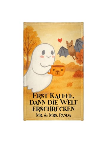 Mr. & Mrs. Panda Handtuch Gespenst Kaffee Design mit Spruch in Weiß