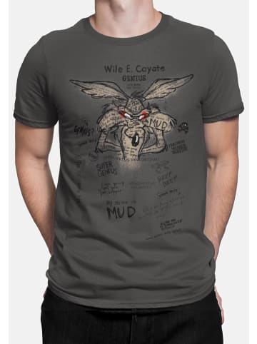 Warner Bros. Entertainment T-Shirt Looney Tunes Wile E. Coyote Genius in grey/black