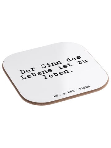 Mr. & Mrs. Panda Untersetzer Glas Der Sinn des Lebens... mit Spruch in Weiß