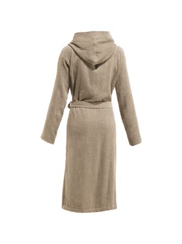 REDBEST Frottier Unisex-Bademantel mit Kapuze Chicago in taupe