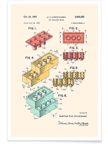 Juniqe Poster "Lego PRINT Colors" in Bunt