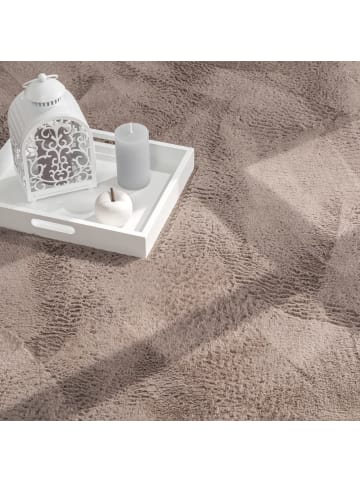 KADIMA DESIGN Teppich Kurzflor waschbar Einfarbig Wohnzimmer in Taupe