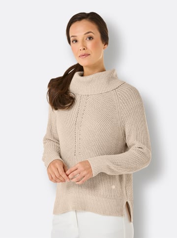 creation L Rollkragenpullover in beige-champagner-meliert