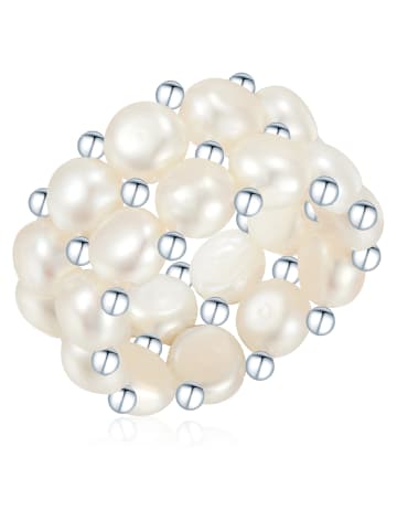 Valero Pearls Perlen-Ring Sterling Silber Süßwasser-Zuchtperle in weiß
