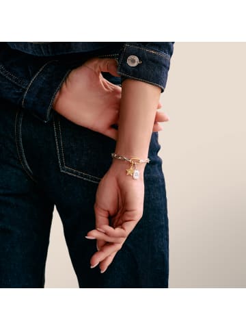 Thomas Sabo Charm-Anhänger Stern Mit Weißem Stein Connect in gold, weiß