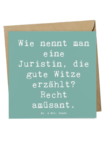 Mr. & Mrs. Panda Deluxe Karte Spruch Juristin Humor mit Spruch in Meeresbrise