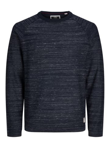 Jack & Jones Dünner Langarm Strickpullover Basic Sweater Meliert JCOBERG in Navy