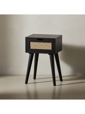 KADIMA DESIGN Nachtkonsole Mango Massivholz / Rattan 40x60x30 cm Nachttisch