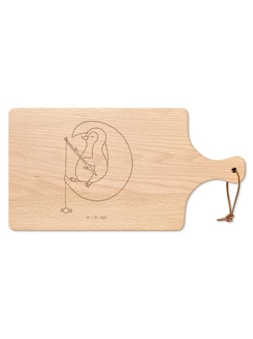 Mr. & Mrs. Panda Schneidebrett Pinguin Mond ohne Spruch in Transparent