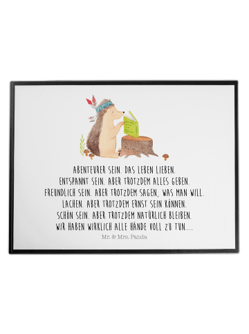 Mr. & Mrs. Panda Schreibtischunterlage Igel Federschmuck mit Spruch in Weiß