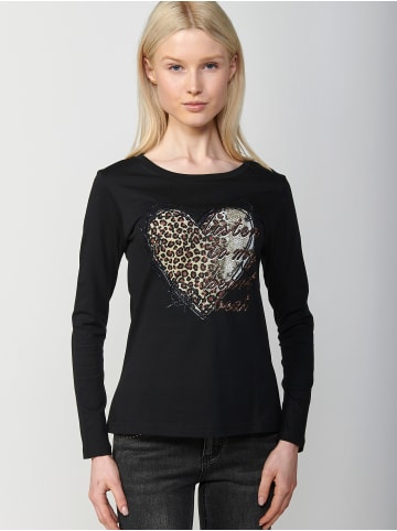 KOROSHI Langarm-T-Shirt in SCHWARZ