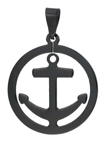 Adeliás Unisex Anhänger aus Edelstahl in schwarz