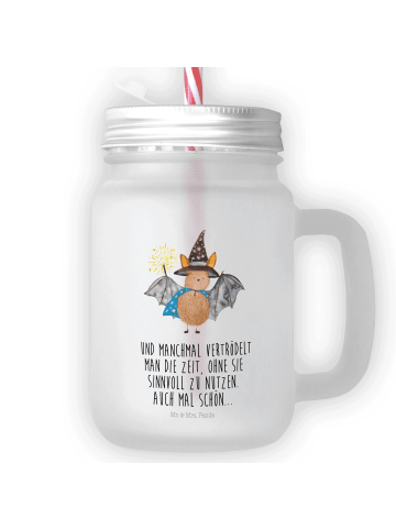 Mr. & Mrs. Panda Trinkbecher Fledermaus Zauberer mit Spruch in Transparent