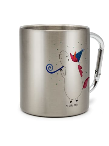 Mr. & Mrs. Panda Edelstahl Trinkbecher Einhorn Party ohne Spruch in Silber