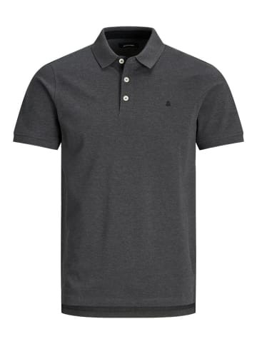 Jack & Jones Polo Shirt JJEPAULOS Sommer Hemd Kragen Pique Cotton in Dunkelgrau