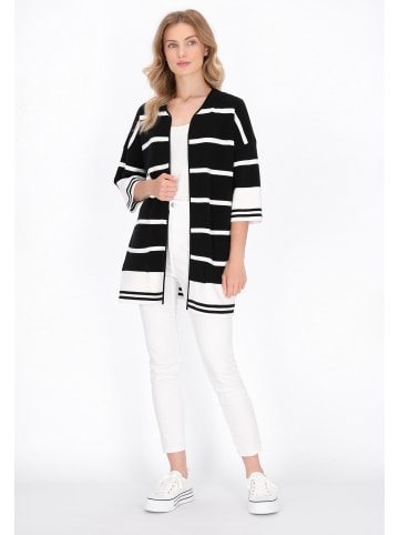 DreiMaster Maritim Women Cardigan in black white stripe