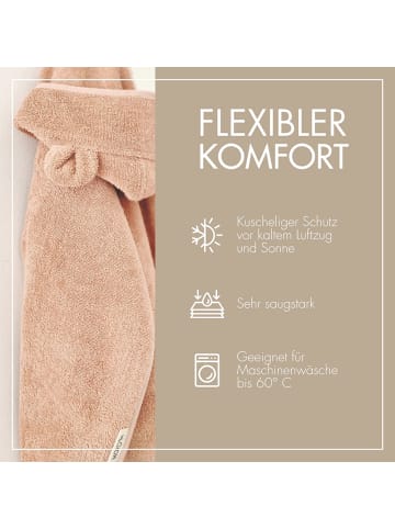 MOYO Baby Badeponcho mit niedlichen Bärenohren in Puder - 75x75cm