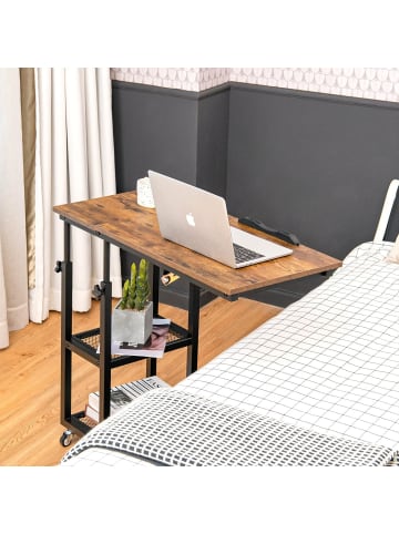 COSTWAY Laptoptisch 3 Ebenen in Braun