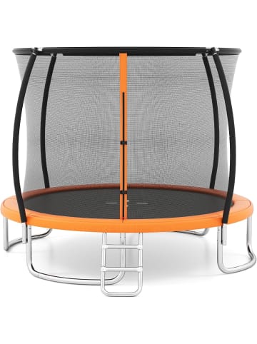 COSTWAY Ø305 cm Trampolin Outdoor mit Leiter in Orange