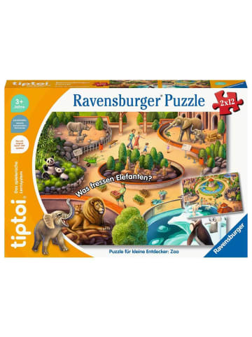 Ravensburger Ravensburger tiptoi® Puzzle für kleine Entdecker: Zoo - 2x12 Teile in bunt