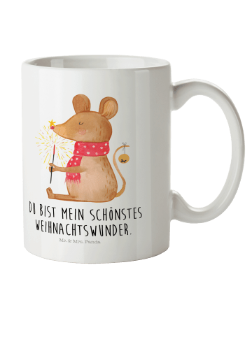 Mr. & Mrs. Panda Plastikbecher Maus Weihnachten mit Spruch in Weiß