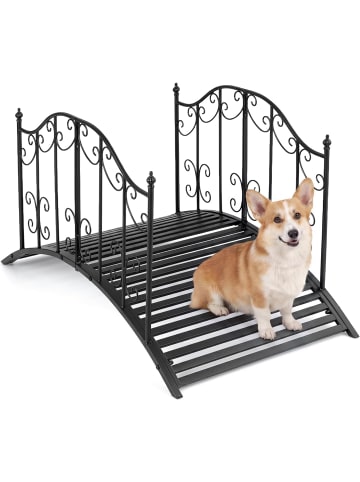 COSTWAY Gartenbrücke Metal 118 cm in Schwarz