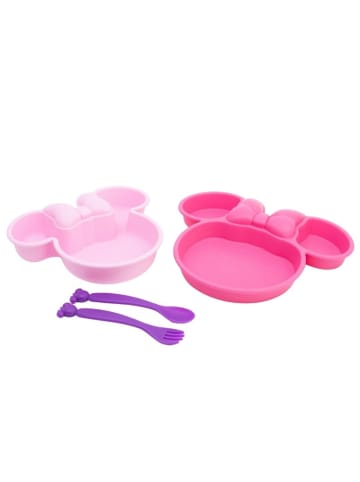 Disney Minnie Mouse Kindergeschirr-Set 4-teilig Teller, Schale & Besteck