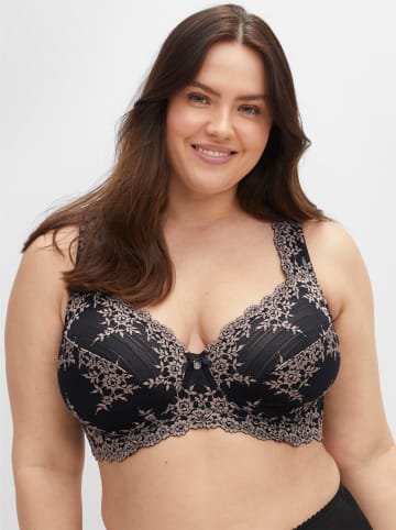 sheego Bügel-BH in schwarz + taupe