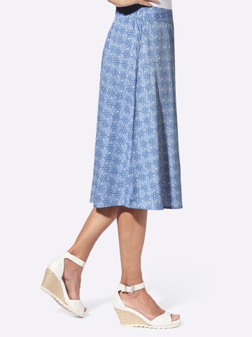 Sieh an! Rock in mittelblau-ecru-bedruckt