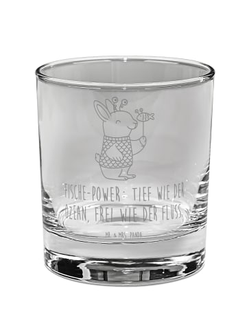 Mr. & Mrs. Panda Glas für Gin Fische Astrologie mit Spruch in Transparent