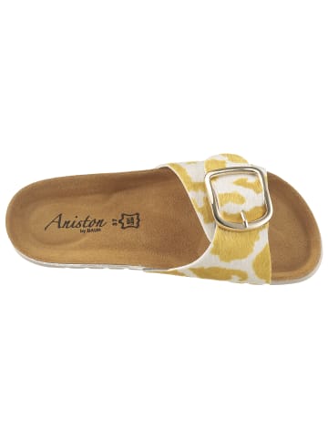 Aniston SHOES Pantolette in gelb-weiß