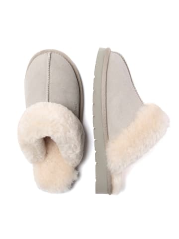 EVERAU Australia Leder Hausschuhe Raven in Ziegengrau