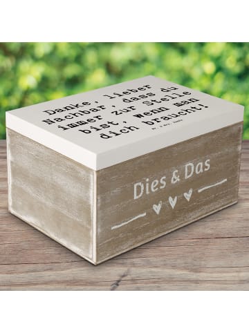 Mr. & Mrs. Panda Schatztruhe Spruch Danke Nachbar mit Spruch in Weiß