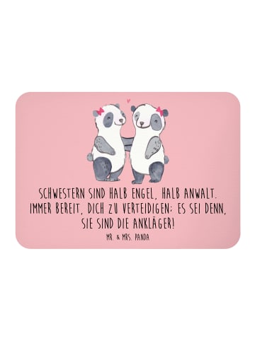 Mr. & Mrs. Panda magnet für kühlschrank Schwesternwunder mit Spruch in Rot Pastell