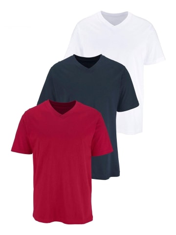 H.I.S T-Shirt in weiß, rot, marine