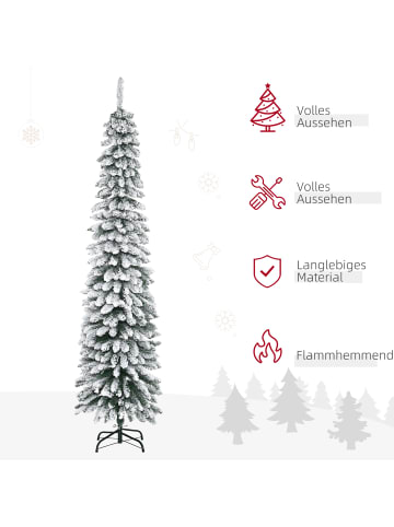 HOMCOM Weihnachtsbaum-Ø46 x 180H cm-Grün+Weiß