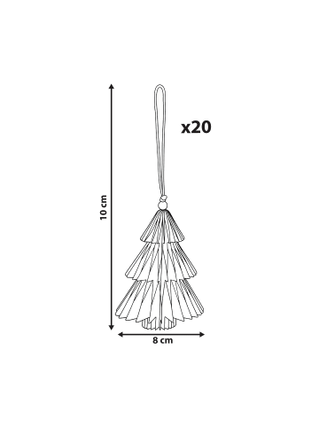 Beliani 20er-Set Weihnachtsbaumkugeln GUDENA in Bunt