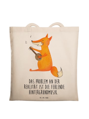 Mr. & Mrs. Panda Schultertasche Fuchs Gitarre mit Spruch in Creme