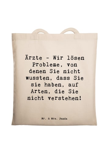 Mr. & Mrs. Panda Einkaufstasche Spruch Arzt Probleme Lösen mit S... in Creme
