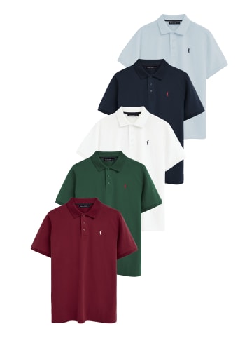 Polo Club 5 tlg. Set: Poloshirt PACK 5 - RIGBY GO POLO SS VO [BB-N-W-BG-G] in Mehfarbig