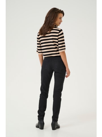 Kaffe Strickpullover KAlizza Regular fit in Smoke Gray/Black Deep Stripe