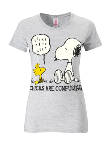 Logoshirt T-Shirt Snoopy - Peanuts in grau meliert