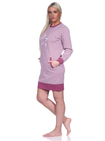 NORMANN Nachthemd langarm Bündchen und Sternen - 76449 in beere