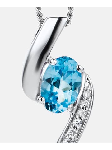 Diamant L'éternel Halskette aus 375 Weißgold mit Diamant mit Topas